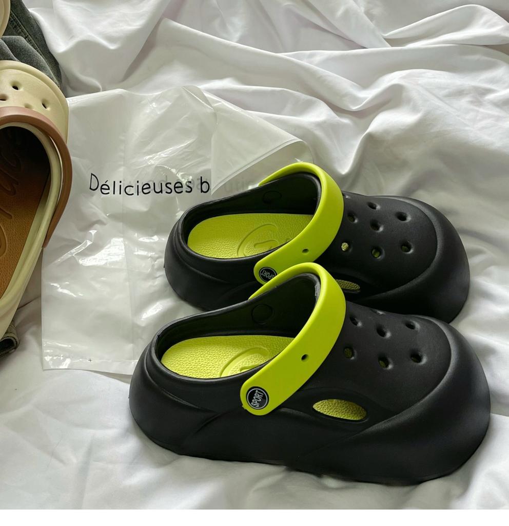 Lochschuhe Damen Sommer neu ins Trend Mode atmungsaktiv Außenschuhe rutschfest desodorierend erhöhend Taschenkopf Hausschuhe