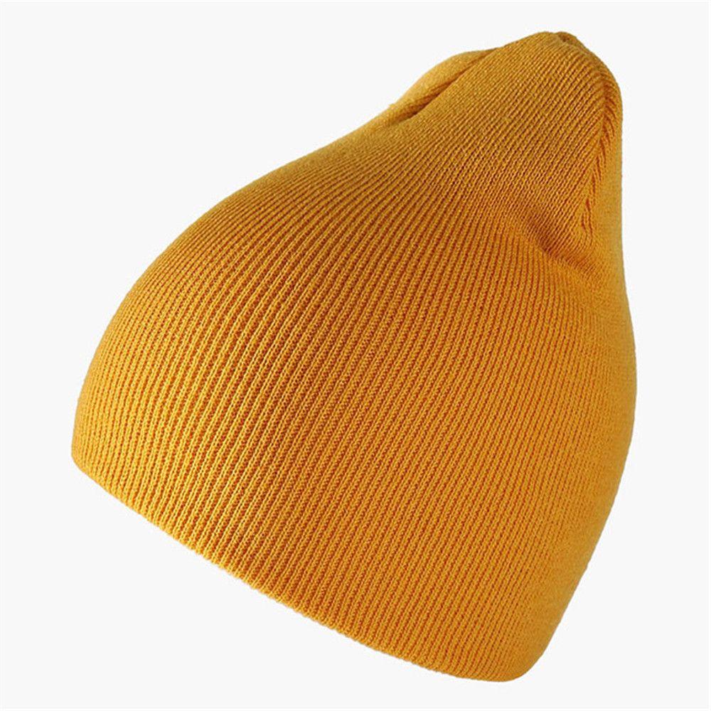 Unisex New Fashion Casual Candy Color Hip Hop Skullcap Knitted Cap Beanies Hat Soft