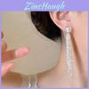 Moonlit Star River Long Artificial Pearl Drop Earrings With Geometric Design For Elegant Women