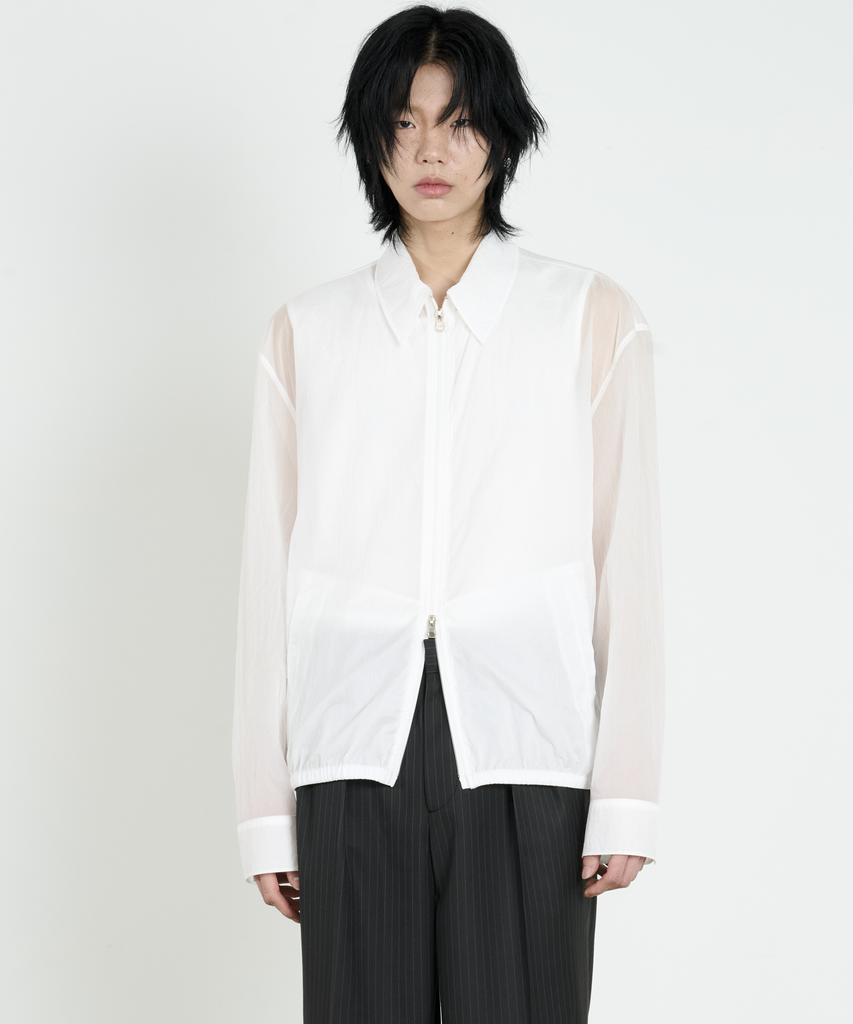 DUSTYWHITE White Haze Zip-Up Shirt