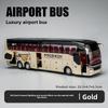 1/32 Scale Diecast Alloy SETRA Luxury Bus Model Children's Toy Car Business Travel Bus Pull Back Sound and Light Miniature