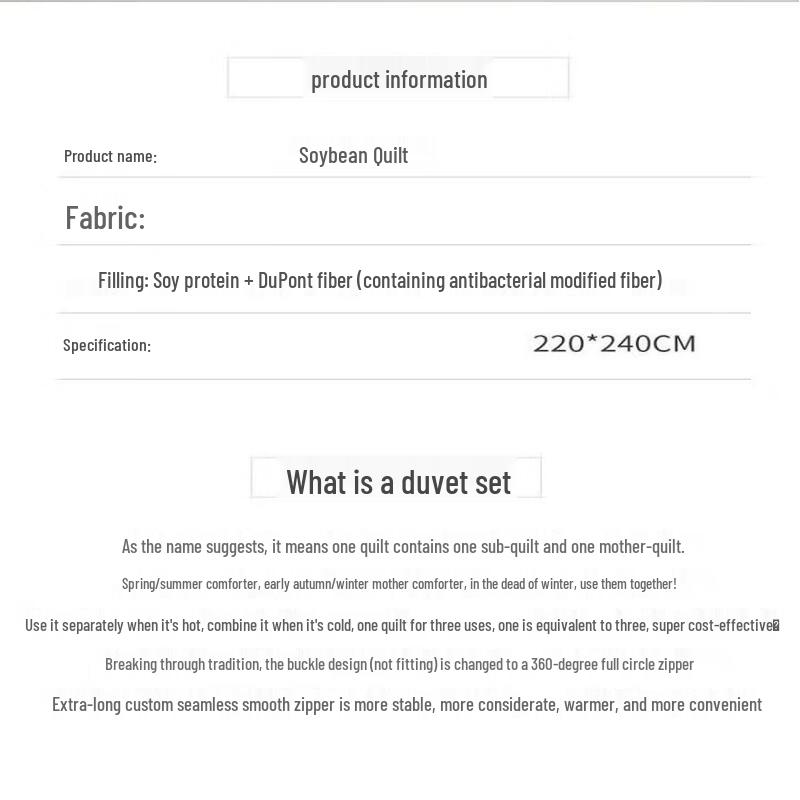 mling Soybean Protein All-Season Duo Duvet