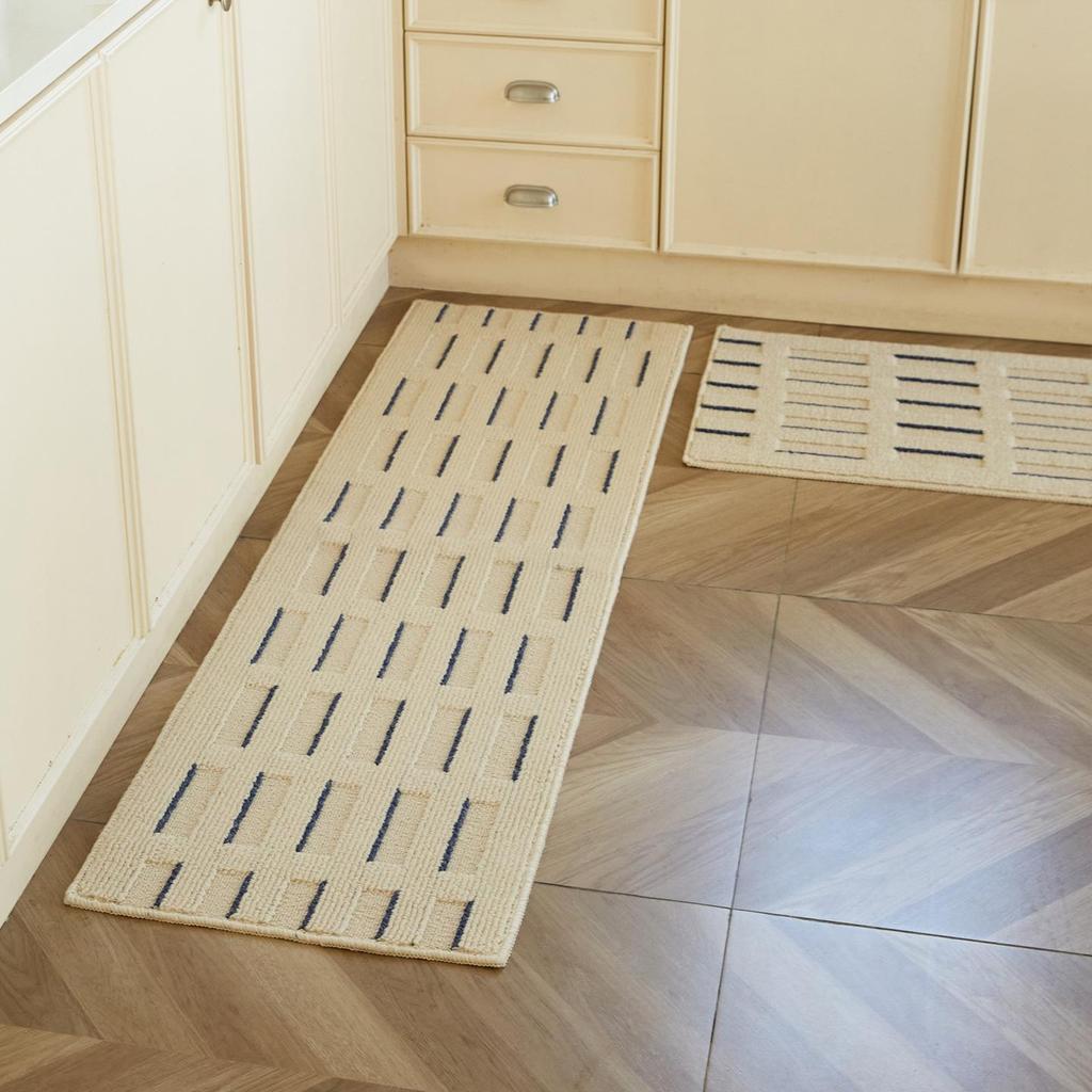 Polypropylene L-Shaped Non-Slip Oil and Water-Resistant Nordic Style Kitchen Floor Mat