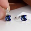 Rainbow Zircon Hoop Earrings Multicolor Crystal Square Stone Earrings Vintage Gold Color Wedding Earrings for Women Party