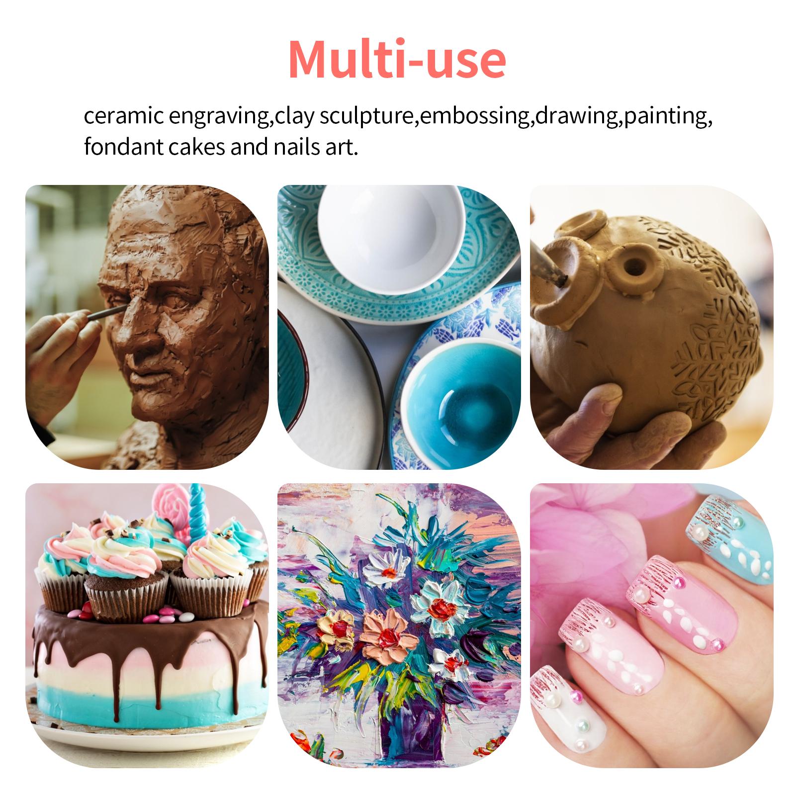 

Clay Cutter, 25 Pieces Clay Cutter Pottery Clay Tools with Pen Bag for Better Art Creation