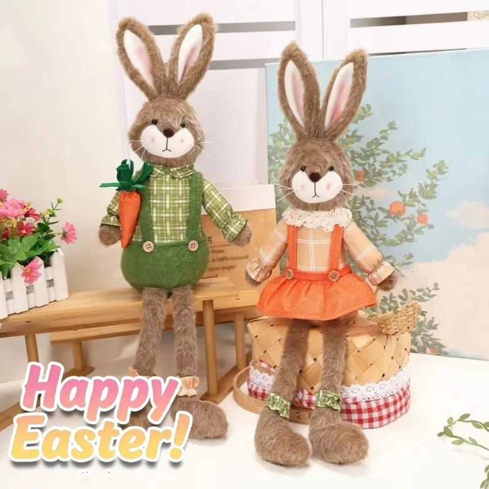 Long Legged Easter Bunny Ornament Pastoral Style Rabbit Decor  Home Decoration