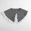 Lady's Dress Detachable Fake Collar Black White Ruffled Shawl Decorative Collar Shirt Sweater Lapel Capelet