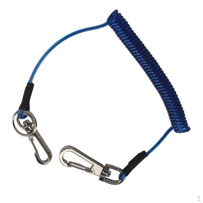 Einziehbares Angel-Lanyard aus Stahldraht, Pier-Seilhalteband, Blau