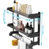 Bathroom Storage Rack Wall-mounted Stainless Steel Towel Rack for Toilet Bathroom Kitchen Hanging Accessories