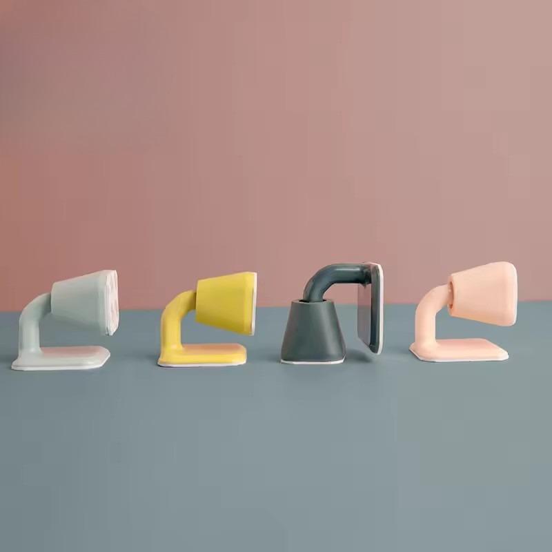 Silicone Rubber Door Stop Non-Punch Door Holder Mute Noiseless Door Stopper Buffer Damper Stop Hardware Wall Protector