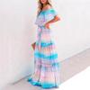 New Women's Clothing Dunhuang Chest Wrap Printing Gradual Change Color Pendulum Dress Dress