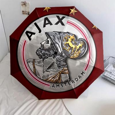 AFC Ajax Pattern, Automatic Folding Umbrella, Portable and Foldable Design, 8 Ribs, a Christmas or Birthday Gift.