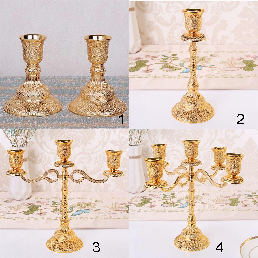 Classic Alloy Candelabra Candle Holder Vintage Style 3 Arms Candlestick for Dinner and Wedding Centerpieces
