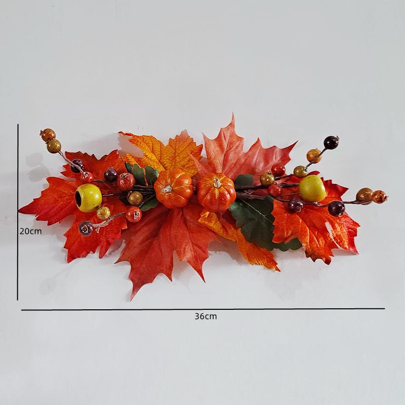 Thanksgiving Decoration: Artificial Maple Leaves, Pumpkins, Acorns & Berries