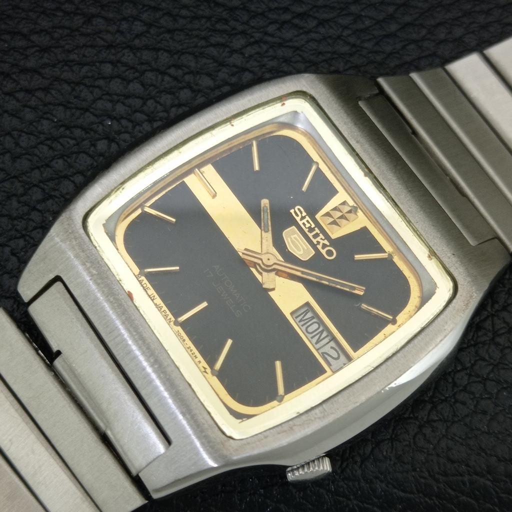 GENUINE VINTAGE SEIKO 5 AUTOMATIC 7009A JAPAN MENS ORIGINAL DIAL WATCH a709209-1