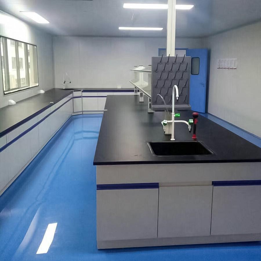Steel-Wood Laboratory Workbench with PP Edge and Physicochemical Board for Experiments and Fume Hood Operations