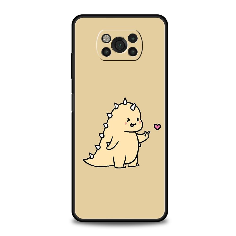 Cute Dinosaur Bear Couple For Xiaomi Poco X5 Pro Phone Case For Poco X4 X3 NFC F5 Pro F4 F3 GT M5 M4 Pro 5G M3 C51 C50 C55 Cover