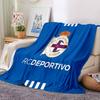 Deportivo A Coruna Crest Flannel Blanket, Soft Polyester, Modern Design, All-Season for Camping, Travel, Gifts for holidays or birthdays