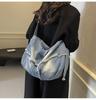 Autumn New Denim Tote Bag Women's Fashion Large-capacity Commuter Messenger Bag Casual College Shoulder Bag