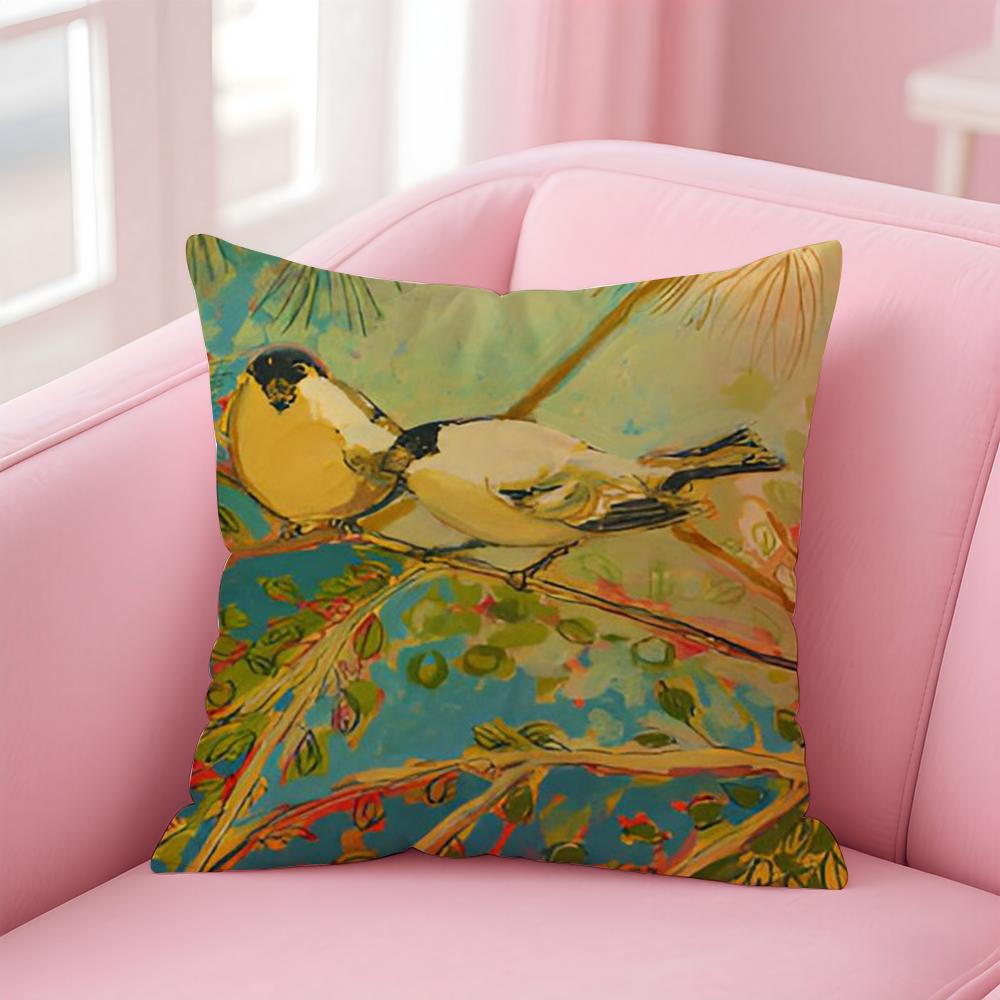 Anime Abstract Paint Colorful Art Cushion Cover Pillowcase Short Plush Invisible zipper Room Sofa Cushion Cover