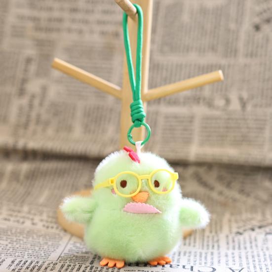 Cute Chick Plush Keychain Pendant with Embroidered Bibs Soft Skin-Friendly Mini Stuffed Animal for Bags And Keys Baby Shower Gift for Kids And Girls