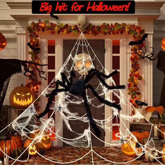 Halloween Obří Falešný Pavouk Velký Chlupatý Pavouk Dekorace Strašidelná Obrovská Huňatá Pavoučí Rekvizita Realistická Hračka Hmyzu pro Halloweenskou Párty Výzdobu Dvoru