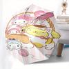 Hello Kitty,Sanrio Characters Automatic Folding Umbrella Simple 8 Rib Design, Bright Cartoon Pattern, Durable Iron Frame, Suitable For Trave