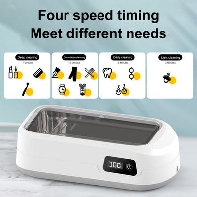 Máquina de limpeza ultrassônica 49000Hz Wave Deep Clean 640ml Pia de aço inoxidável 4 modos Óculos Jóias Limpador de itens diários