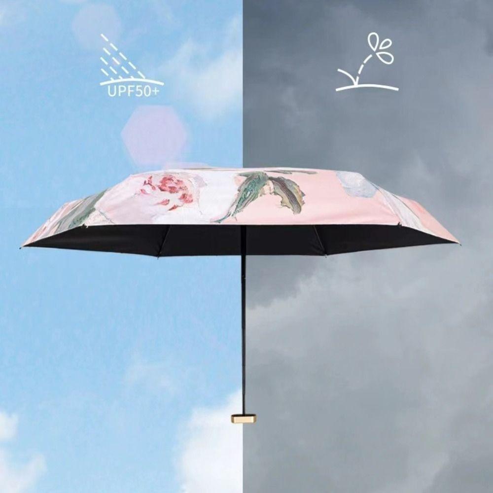 Mini Rain Umbrellas Anti UV Pocket Sunshade Umbrella 6-Folding Parasol  Student
