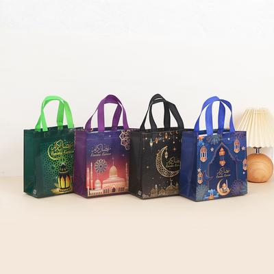 4/8/stuks Ramadan Mubarak Non-woven Cadeautasjes met Handvatten Eid Feestbedankje Traktatie Snoepzak voor Eid Mubarak Moslim Feestdecoratie