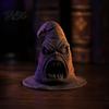 Unique Halloween Party Favors 3D Printed Dark Big Mouth Wizard Hat Figurine, Scary Witch Desktop Figurines Tabletop Statue, Gothic Ornament