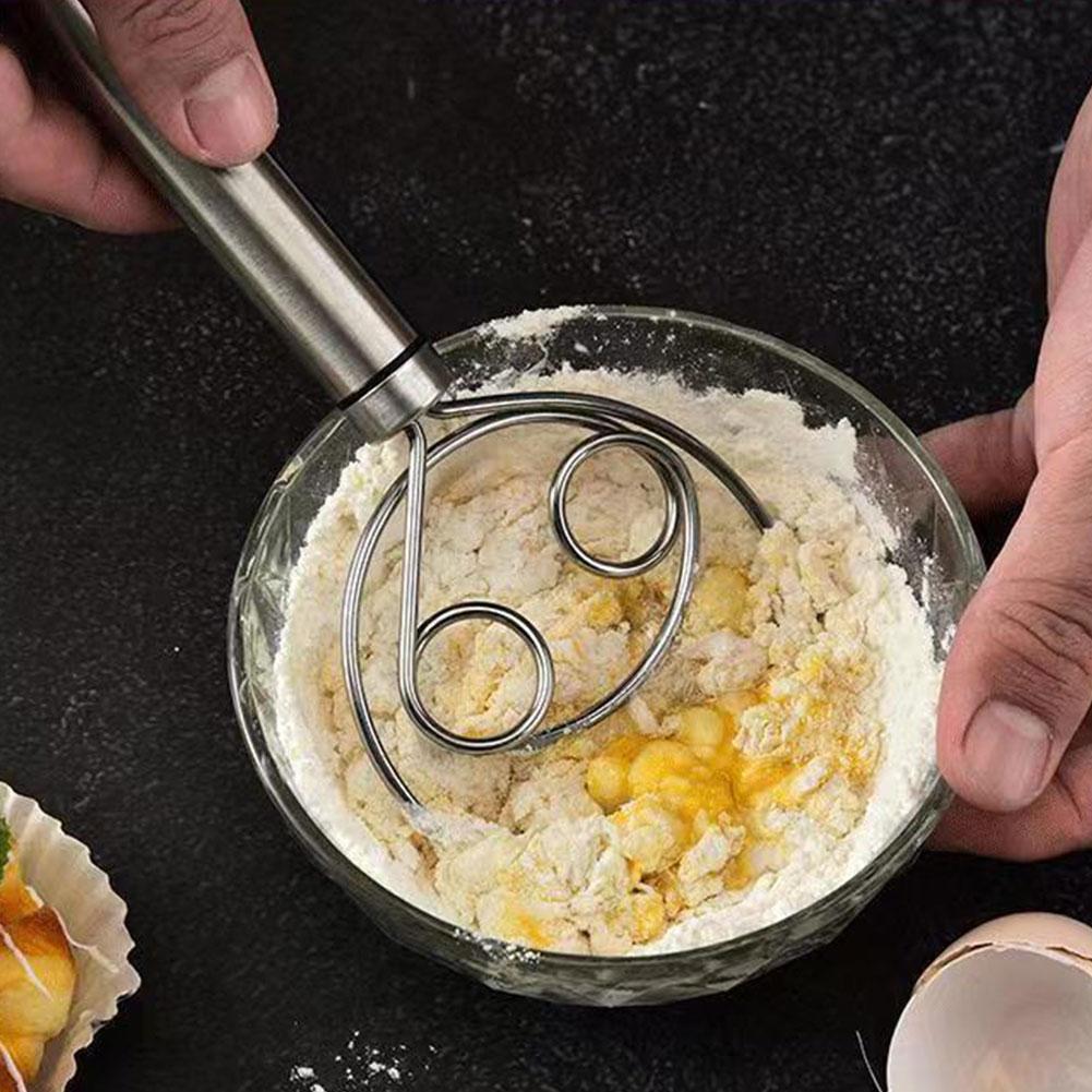Stainless Steel Egg Stirring Whisk Double Eyeliner Circles Manual Dough Beater Flour Mixer Kitchen Tool Cream Butter Dough