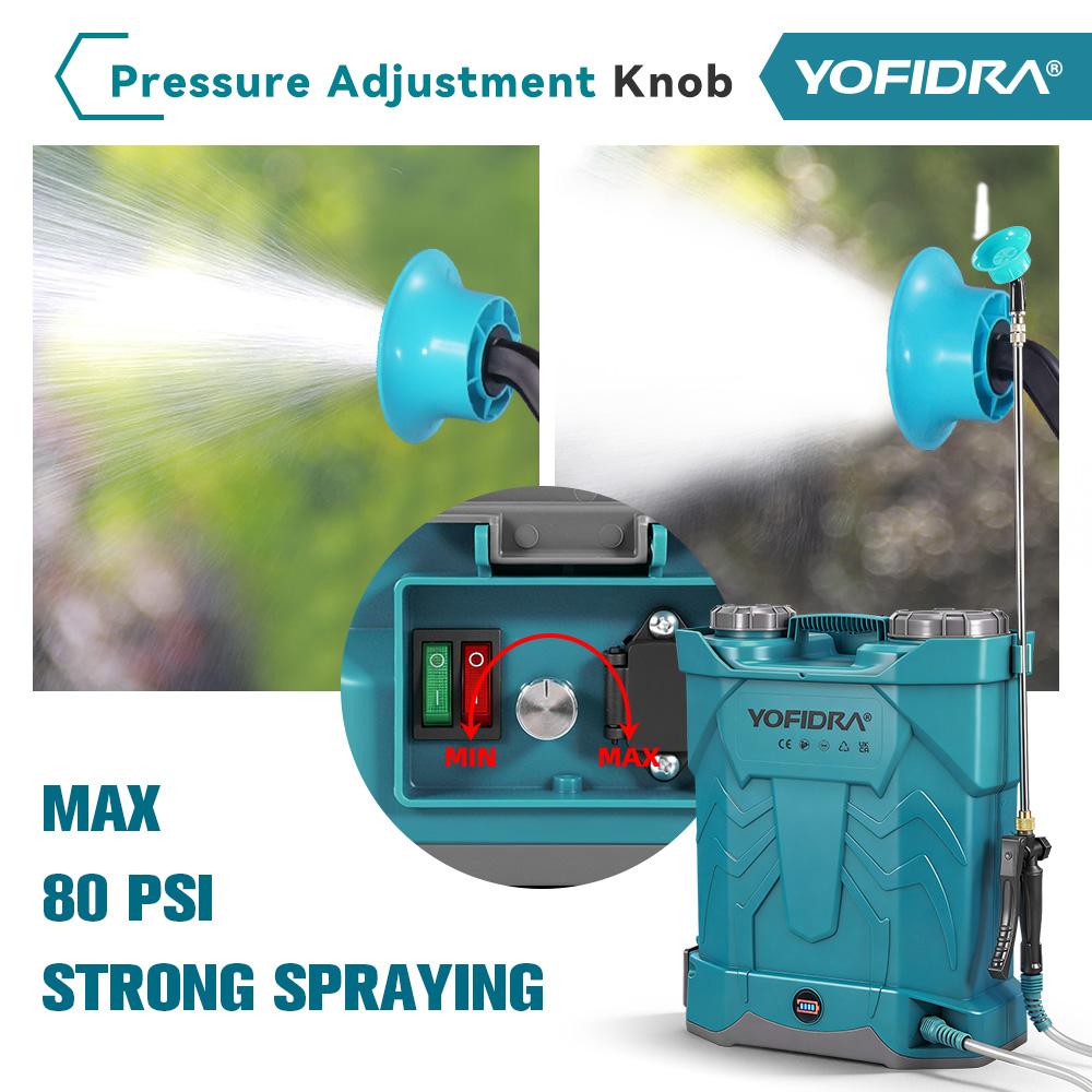 Yofidra Spruzzatore Elettrico 20L Alta Capacità Zaino Spruzzatore per Prato e Giardino Strumenti Elettrici Per Batteria Makita 21V Pin