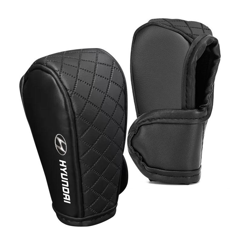 Car Gear Shift Cover Leather Shift Lever Cover Gearbox Shifter Knob Protective For Hyundai Fe Sonata Solaris Azera Creta I30 IX25 IX35