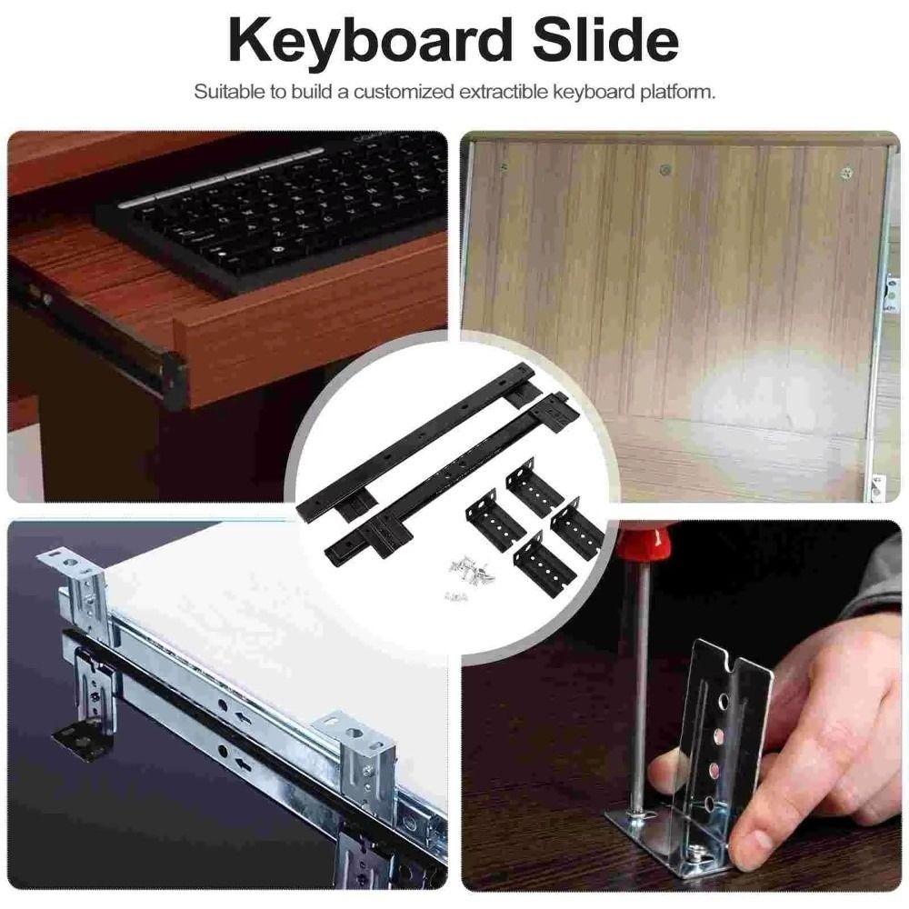 2PCS Side Mounting Drawer Slide Rail Full Extension Drawer Glides Drawer Runners  Kitchen Cupboard