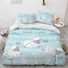 Cartoon Sheep Duvet Cover Double Size, 3D Cute Animals Soft Microfiber Bedding Set with 2 Pillowcases for Kids Boys Girls Teens