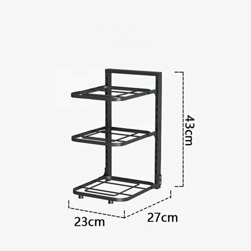 Layered Pot Rack Kitchen Organizer Cabinet High-capacity Storage Bowl Shelf Adjustable Free Layering Snap-On Pot Rack Organizer