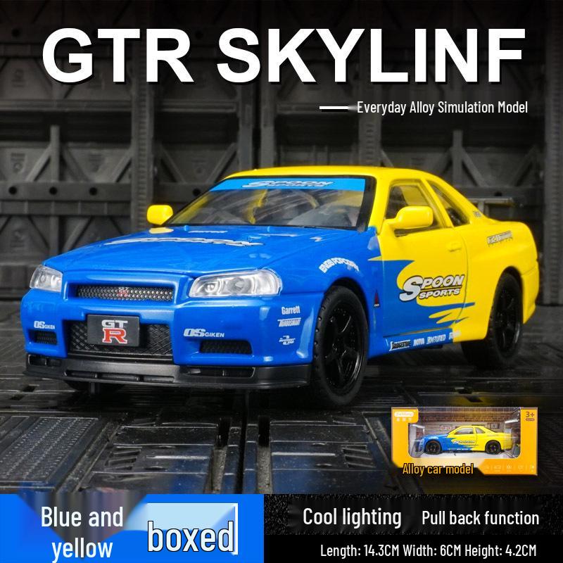 

Jinlifang Nissan GT-R34 Skyline Ливрея Сплав Модель Машины Украшение Игрушка