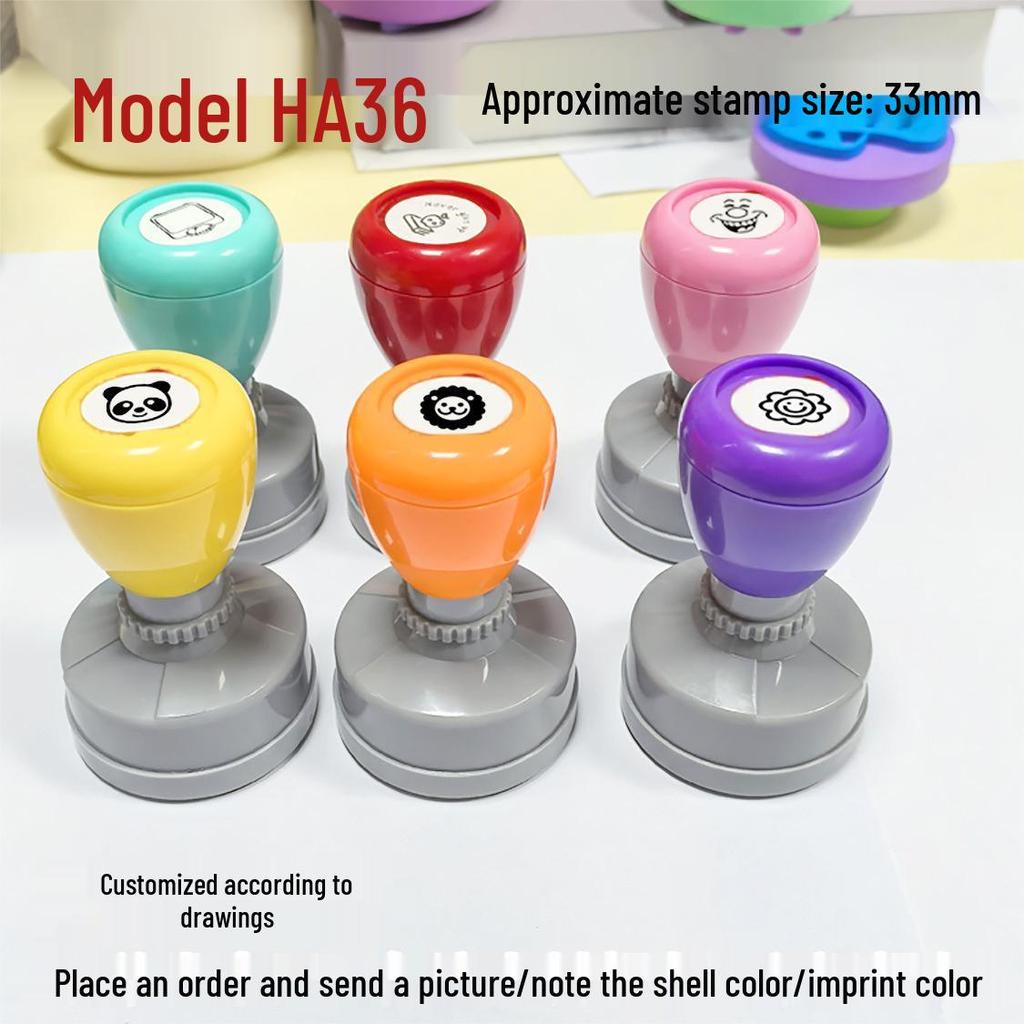 Custom Cartoon Teacher Stamp: Personalized Photo Stamps for Journals, Student Points, and Creative Logos with Q Version Avatars.