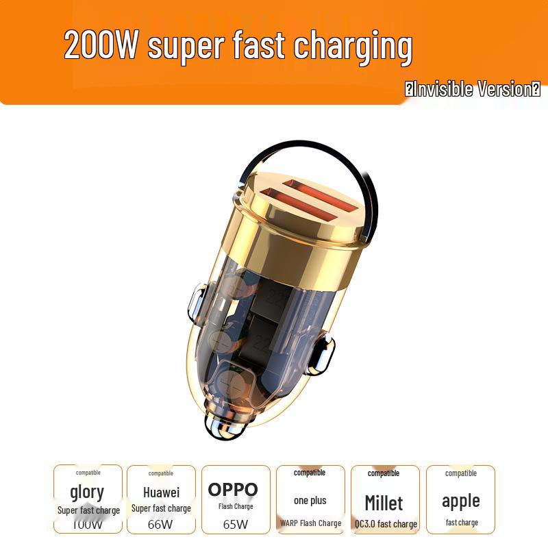 Unsichtbarer 100W Dual PD Schnell-Autoladeadapter