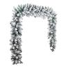 6/9ft Artificial Norfolk Pine Garland Real Touch Christmas Faux Green/Snow Frosted Cedar Pine Garland for Fireplace Table Mantle Wall Indoor