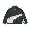 Puma Men Dark Green Color Block Sherpa Fleece Jacket With Orange Pocket Streetwear 532597-80
