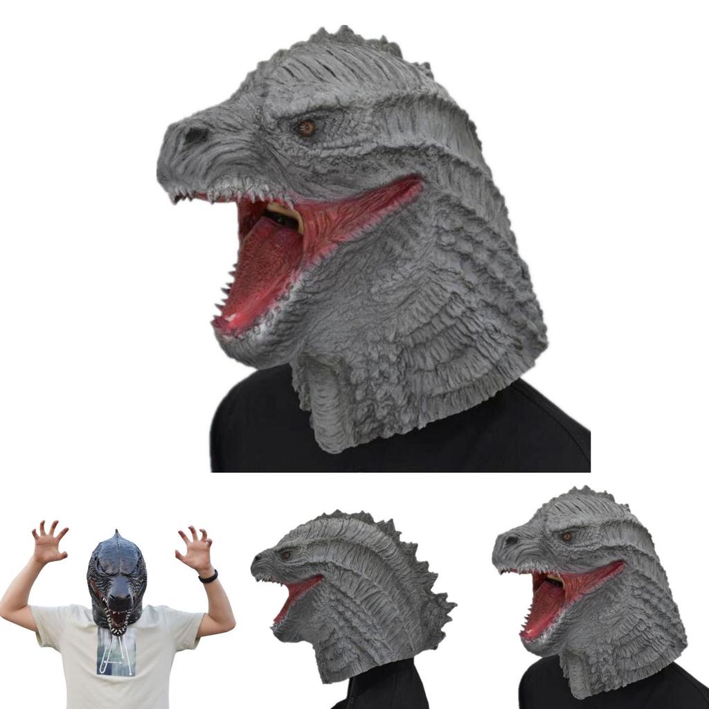 Godzilla Latex Head Cover For Halloween Adults Dressup