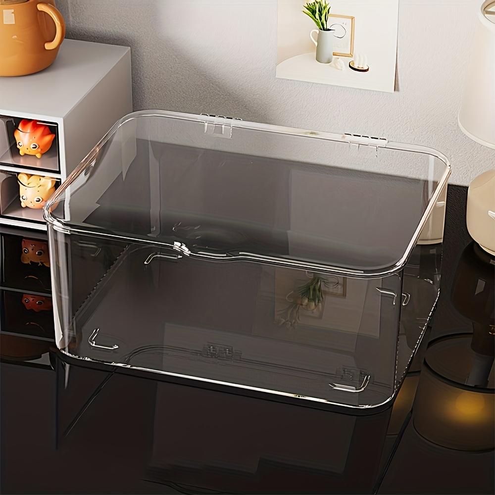 Flip Top Storage Box,Large Capacity Transparent Organizer for Medicine Cosmetics Jewelry,Desktop Dustproof Container Storage Box