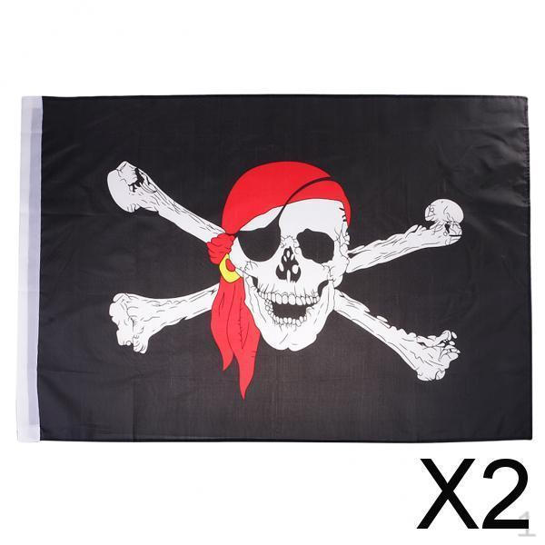 

Флаг Пират с красной банданой 2x2 фута x 3 фута Полиэстер 60x90см Декоры, Многоцветный, 2