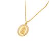 Retro Style European & American Copper Zircon Mary Pendant Necklace
