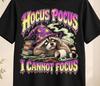 Hocus Pocus I Cannot Focus Raccoon Shirt, Funny Wizard Study T Shirt, ADHD Funny Shirt
