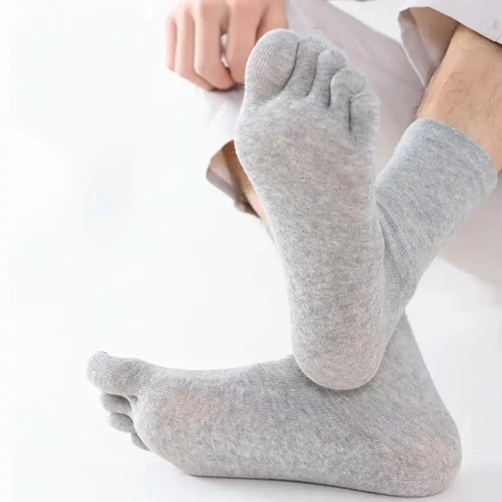 Comfortable Cotton Five Finger Socks Breathable Antibacterial Sports Socks Sweat-absorbing Split Toe Socks Men