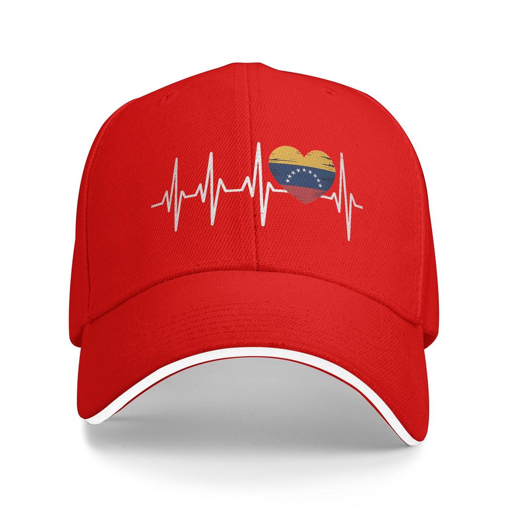Unisex Venezuela Flag Heartbeat Venezuelan Lovers Support Outdoor Hat Trucker Cap Casual Baseball Cap Sports Sunshade