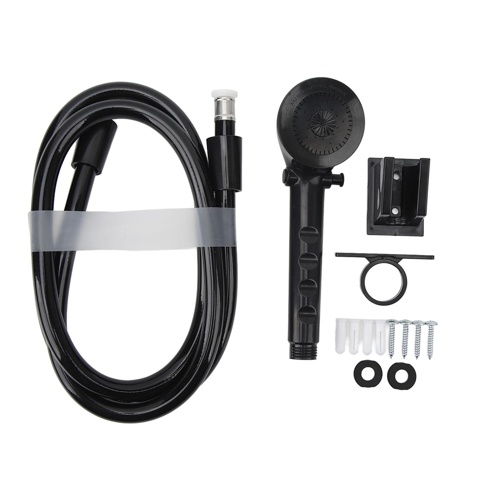 Hand Held Shower Set 1.5m Hose 3 Position Shower Head for RV Camper Van Travel Trailer Motorhome Boat Black nero